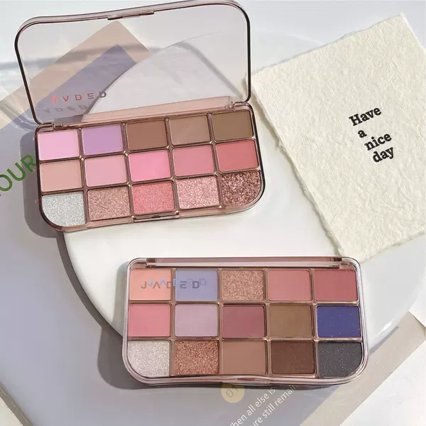 JADED heart 15 color eye shadow plate first love sweet naked powder matte pearlescent pseudo plain blush one plate