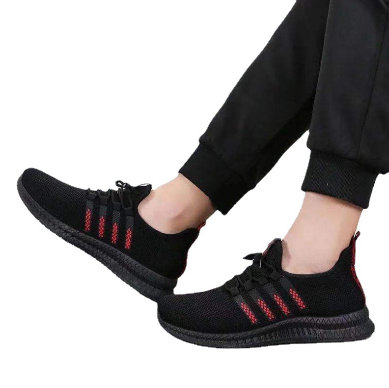 Zapatos de hombre simples, transpirables, todo fósforo, casual para hombre, zapatos negros, tejidos voladores, zapatos deportivos, zapatos de moda, nuevos estilos de verano para correr