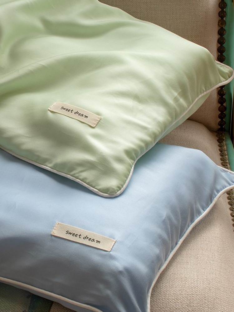A5L Plain Simple Cool Feeling Adult Children Baby Tencel Silk Ice Silk Latex Pillowcase Memory Pillow Cover