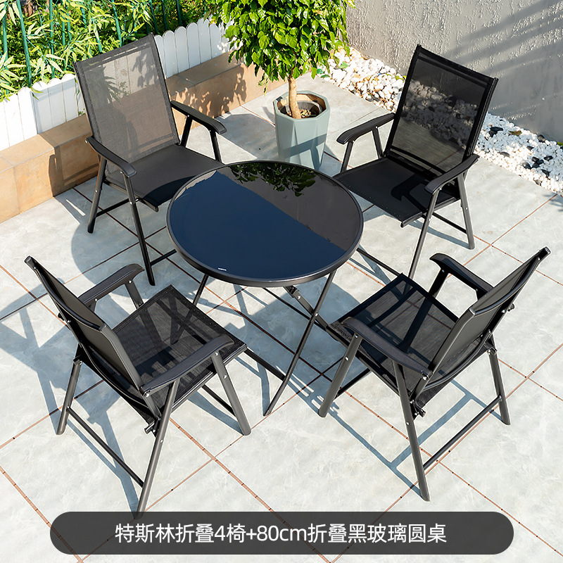 Juego de mesa y sillas de patio de hierro forjado con sillas de mimbre, para jardín