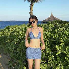 泰国新款韩版泳衣女分体比基尼性感纯欲风女孩日韩温泉泳装bikini