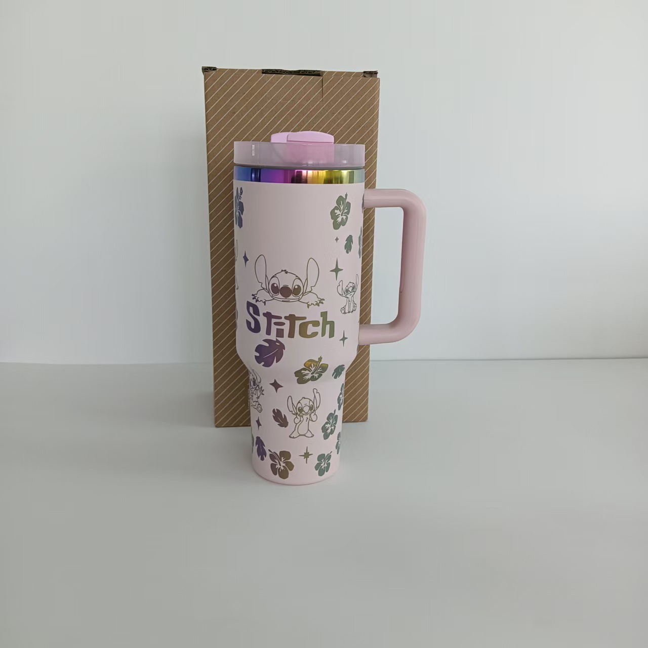 Spot transfronterizo de 40oz Sty 's acero inoxidable taza de aislamiento de hielo taza de gran capacidad con mango pareja