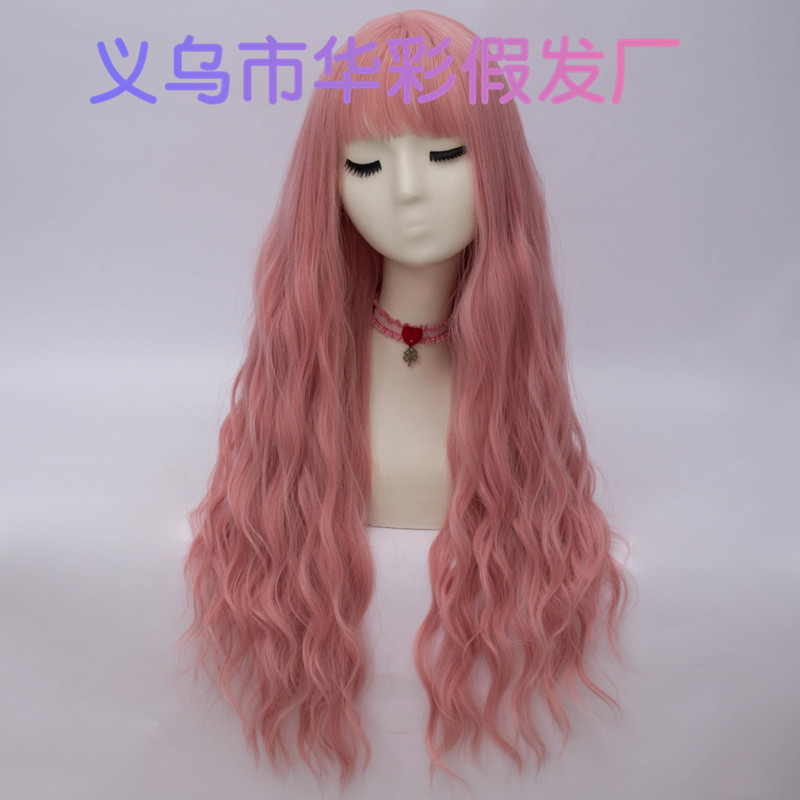 Special Wholesale Price in Stock European and American Wigs for Women, Long Curly Hair, Water Wave Wigs, Synthetic High-Temperature Fiber Hairpieces, Naturally Fluffy