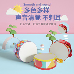 Wooden Cartoon Double Sided Drum Children's Percussion Instrument Hand Drum Children's Kindergarten Hand Drum Toy Wholesale