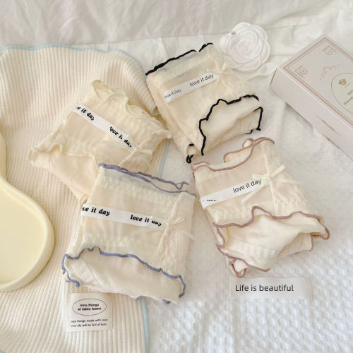Coconut Wind White Choco~ Cream Girl Japanese Modal Cotton Underpants Women's Medium Waist Pure Desire Cute Lady Triangular Pants