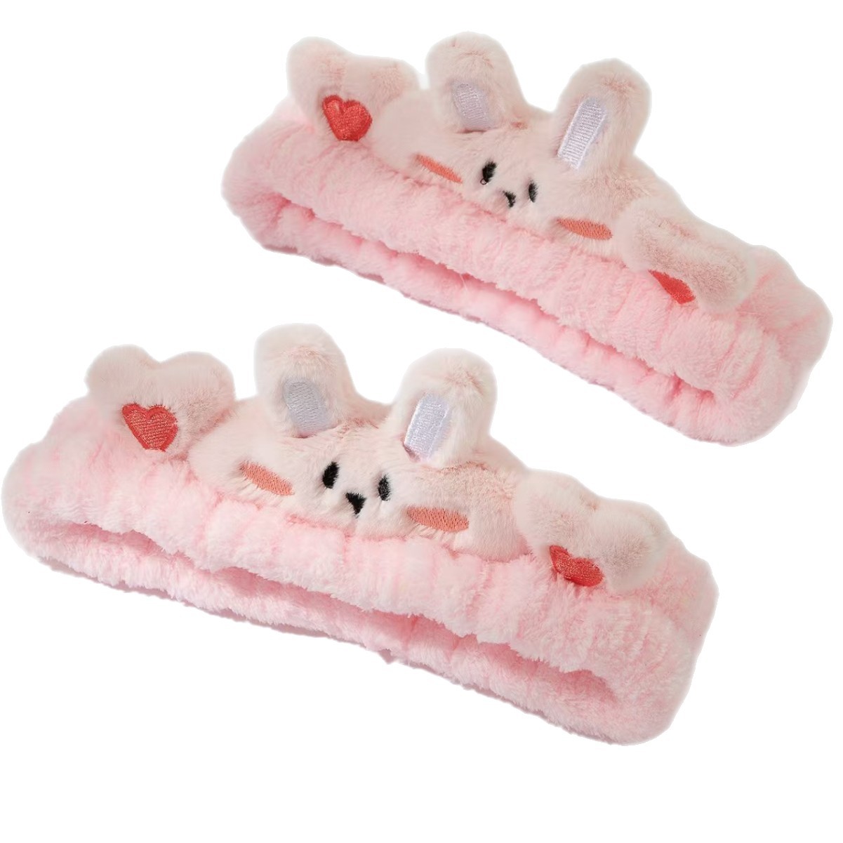 Otoño e invierno lindo oso lavado de cara con banda para el cabello, terciopelo de conejo de jade, banda para el cabello de dibujos animados tridimensional a juego, maquillaje, mascarilla facial, accesorios para el cabello