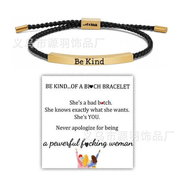 Nuevo producto transfronterizo Be... De un Bi♥CH letras mano tubular pulsera tejida a mano ajustable