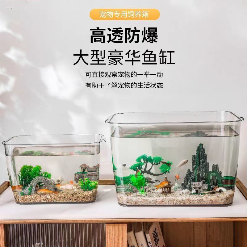 Plastic transparent glass big rectangular acrylic aquarium