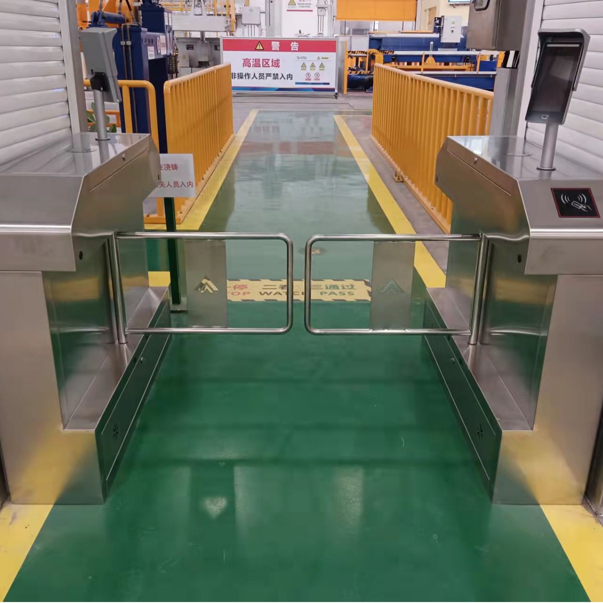 人行通道闸翼闸小区工厂酒店桥式刷脸门禁系统不锈钢通道摆闸