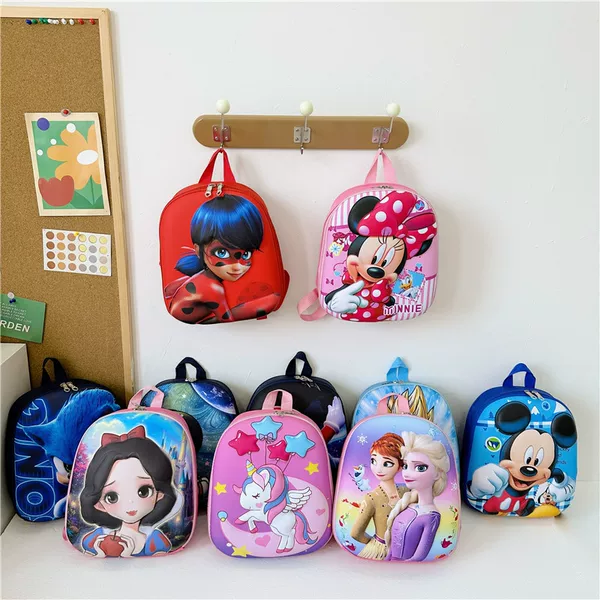 Cross-border 2026 New Model Children's Backpack Cartoon Kindergarten Backpack for 2-5 Year Old Boys and Girls Eggshell Small and Medium Class