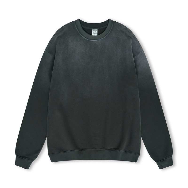 Erkek Giyim ana cadde 400G fırçalanmış peluş degrade sprey maymun zanaat yuvarlak yaka uzun kollu sweatshirt_voghion.com