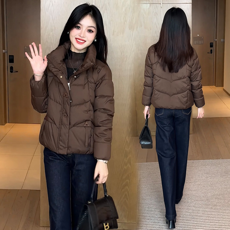 Short down cotton jacket for women 2024 winter new fashionable slim bread jacket thickened cotton jacket cotton jacket