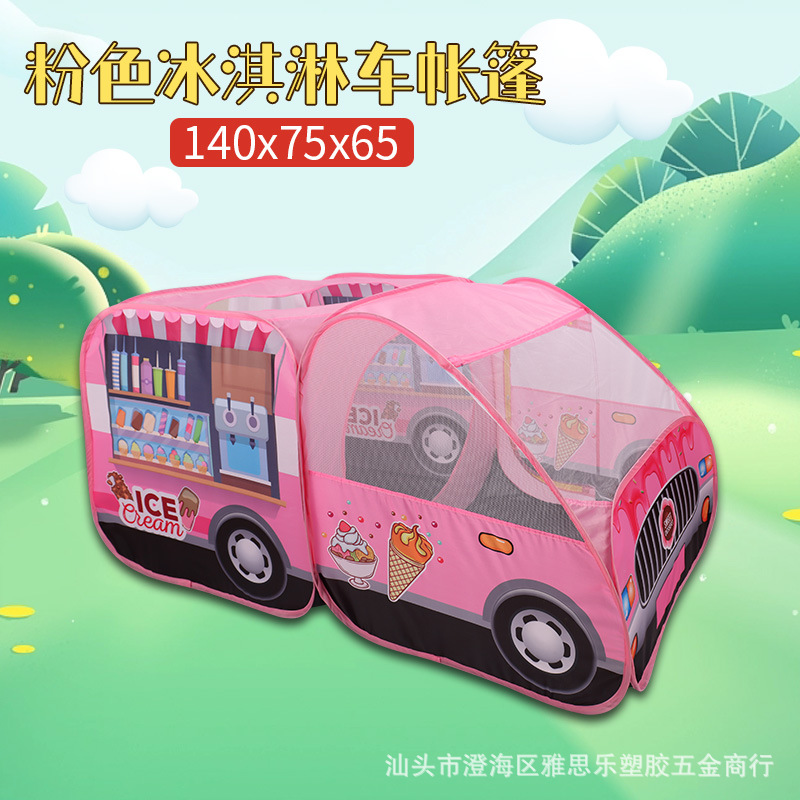 Nueva gran tienda de coches de helado rosa de doble sección