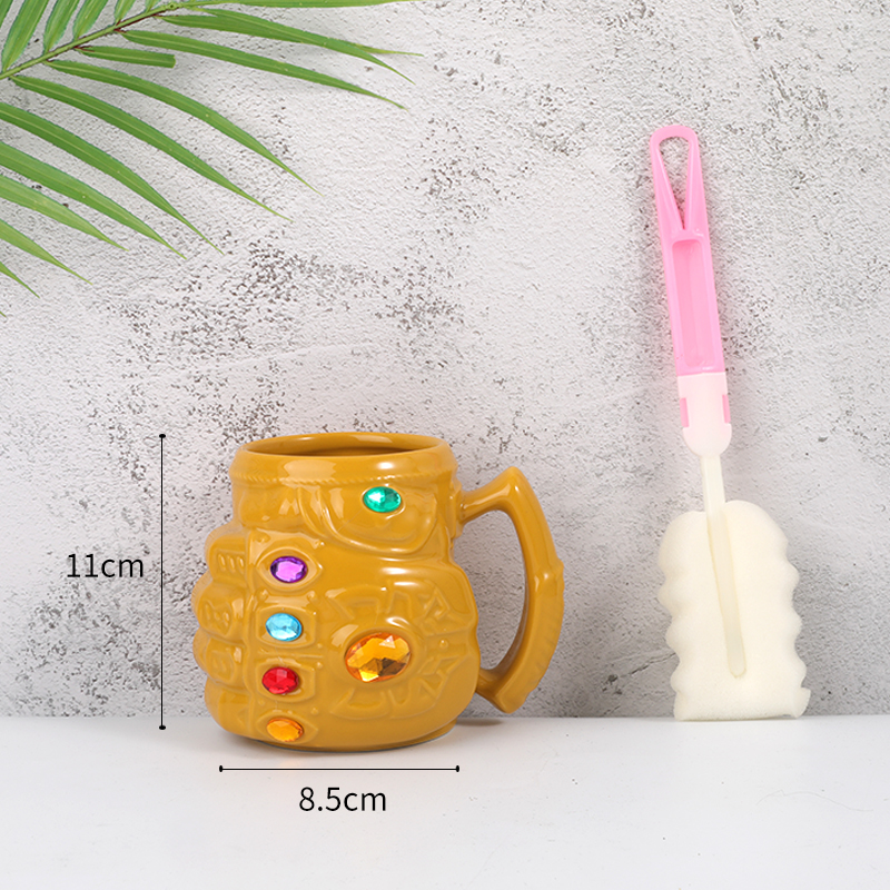 Cerámica transfronteriza Marvel Cup Iron Man con cubierta con cuchara taza Deadpool Thanos taza de agua tendencia de personalidad