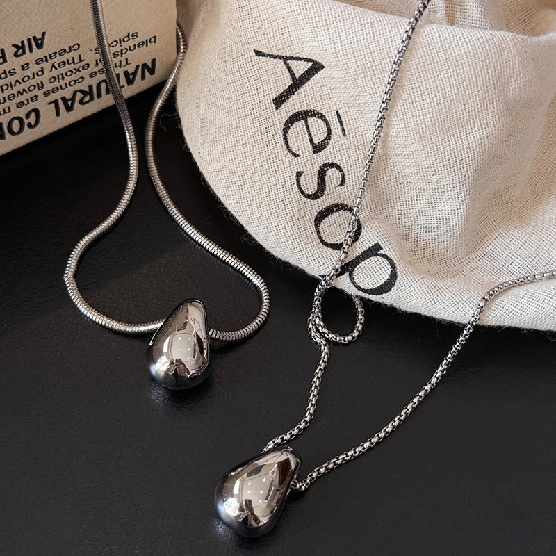 Collier pendentif goutte d'eau minimaliste pour femme, automne-hiver, style simple et élégant, long et décontracté._voghion.com