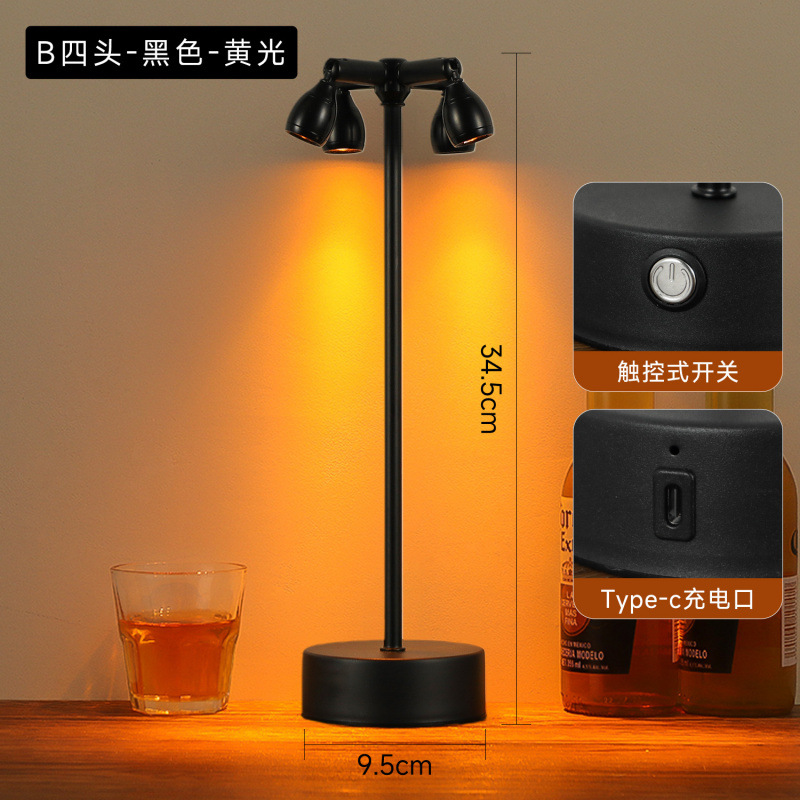 Lámpara de mesa de bar recargable al aire libre iluminación de ambiente de restaurante luz de noche luz de mercado nocturno faro de estand de atmósfera lámpara de mesa