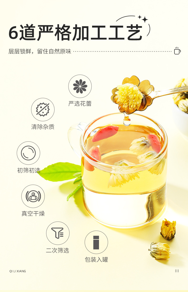 Tongxiang First Harvest Fetal Chrysanthemum Flower Tea 80g Round Tin Tai Ju for Daily Herbal Infusion specifications