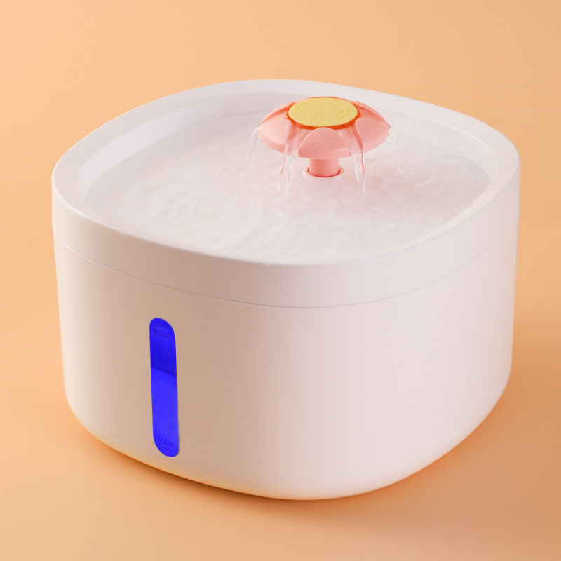 Dispensador automático de agua para gatos, apagado automático cuando falta agua, enchufe de ciclo de combustión anti-seco, dispensador de agua filtrada para mascotas con luz