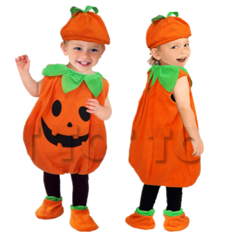 国境を越えた子供ハロウィーンカボチャ服装赤ちゃんコスプレスタイル衣装かわいいカボチャ赤ちゃん服装