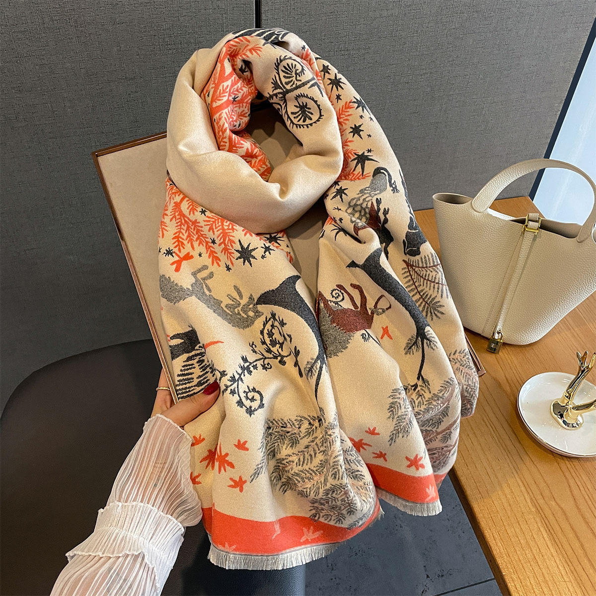 Sciarpa in cashmere da donna, sciarpa invernale di lusso_voghion.com