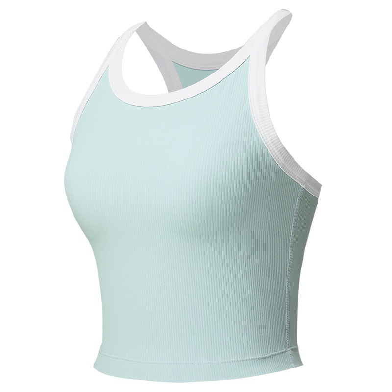 Una sola chaleco deportivo mujer cinturón cojín de pecho reúnido antichoque ropa interior de carrera de tenis al aire libre ropa de yoga retro