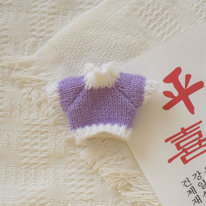 Venta caliente perro cabeza 14cm muñeco de peluche suéter colección de accesorios de ropa rabu ropa spot al por mayor