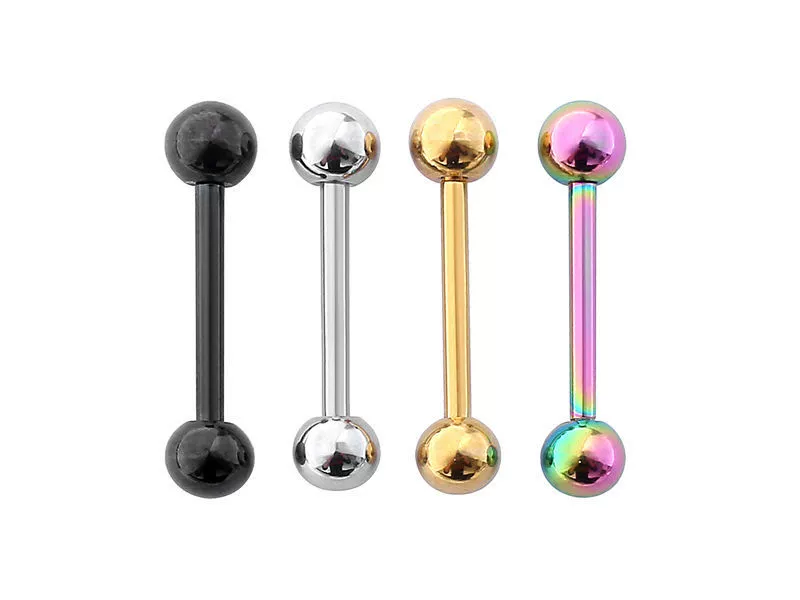 Титановая сталь кольцо языка языковые гвозди молочного кольца PA стержень из нержавеющей стали 1.6MM татуировки пирсинг украшения