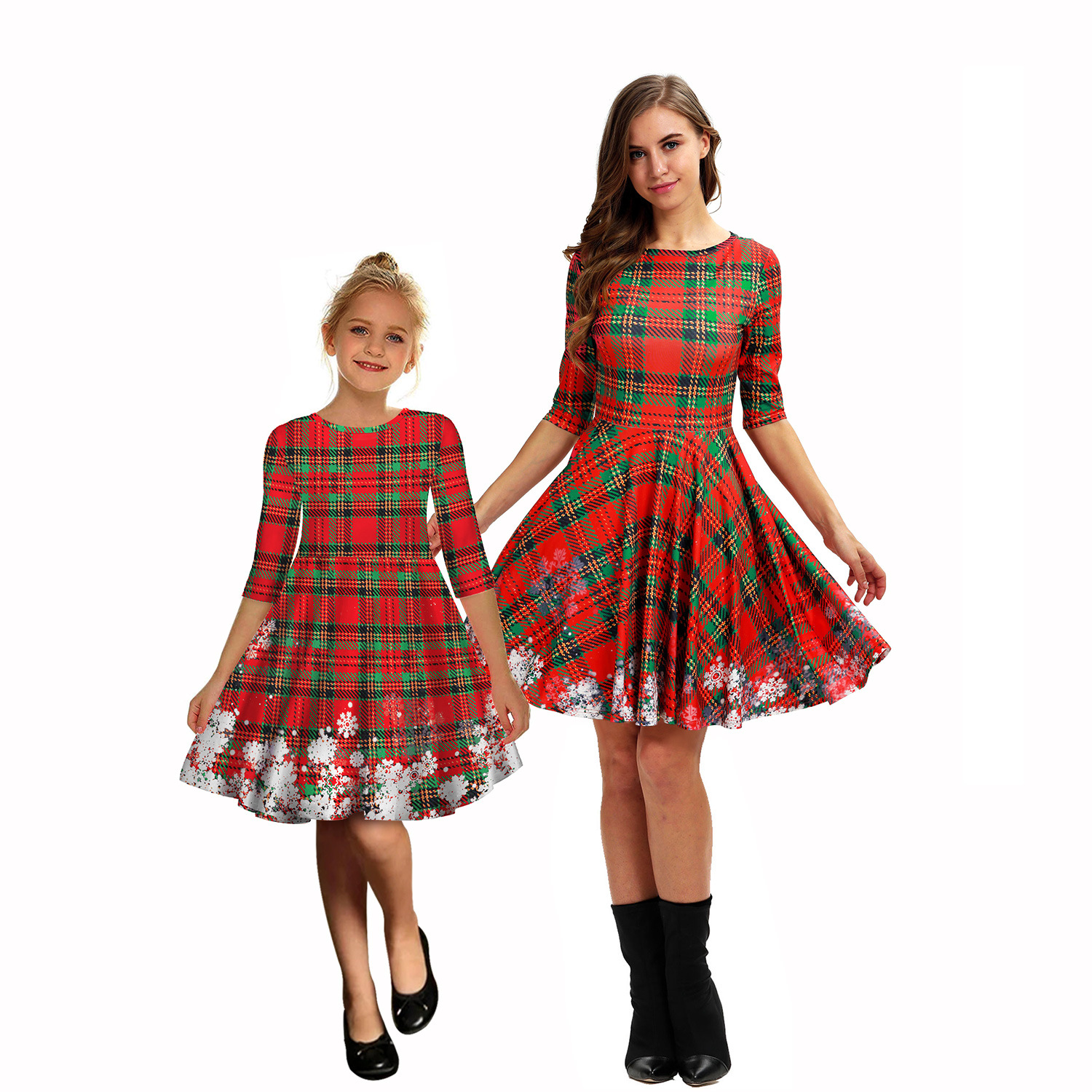 Fashion Christmas Tree Polyester Skirt Sets Above Knee Family Matching Outfits display picture 1