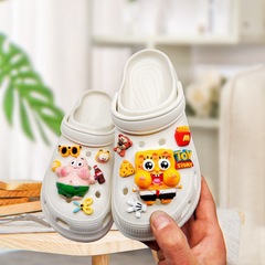 適配洞洞鞋配飾鞋花海綿寶寶派大星卡通拖鞋鞋扣裝飾品卡扣可拆卸