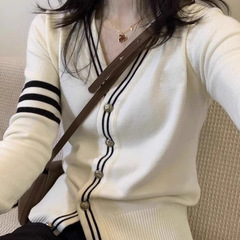 开衫针织外套女2025秋冬季V领长袖百搭外穿小香风外搭感上衣