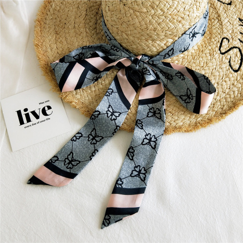 2 meters small silk scarf for women spring and autumn Korean thin long scarf scarf belt streamer bag decoration ins ribbon