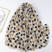 MM桃心厂销2024春夏外贸跨境缎纹印花长巾旅游度假防晒保暖披肩