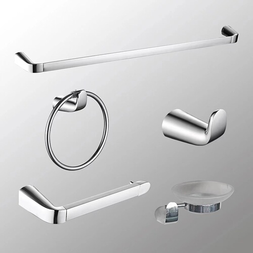 Aluminum Alloy Foreign Trade Towel Rack Set Wall-mounted Bathroom Towel Bar Tissue Holder Single Bar Bathroom Hardware Decor