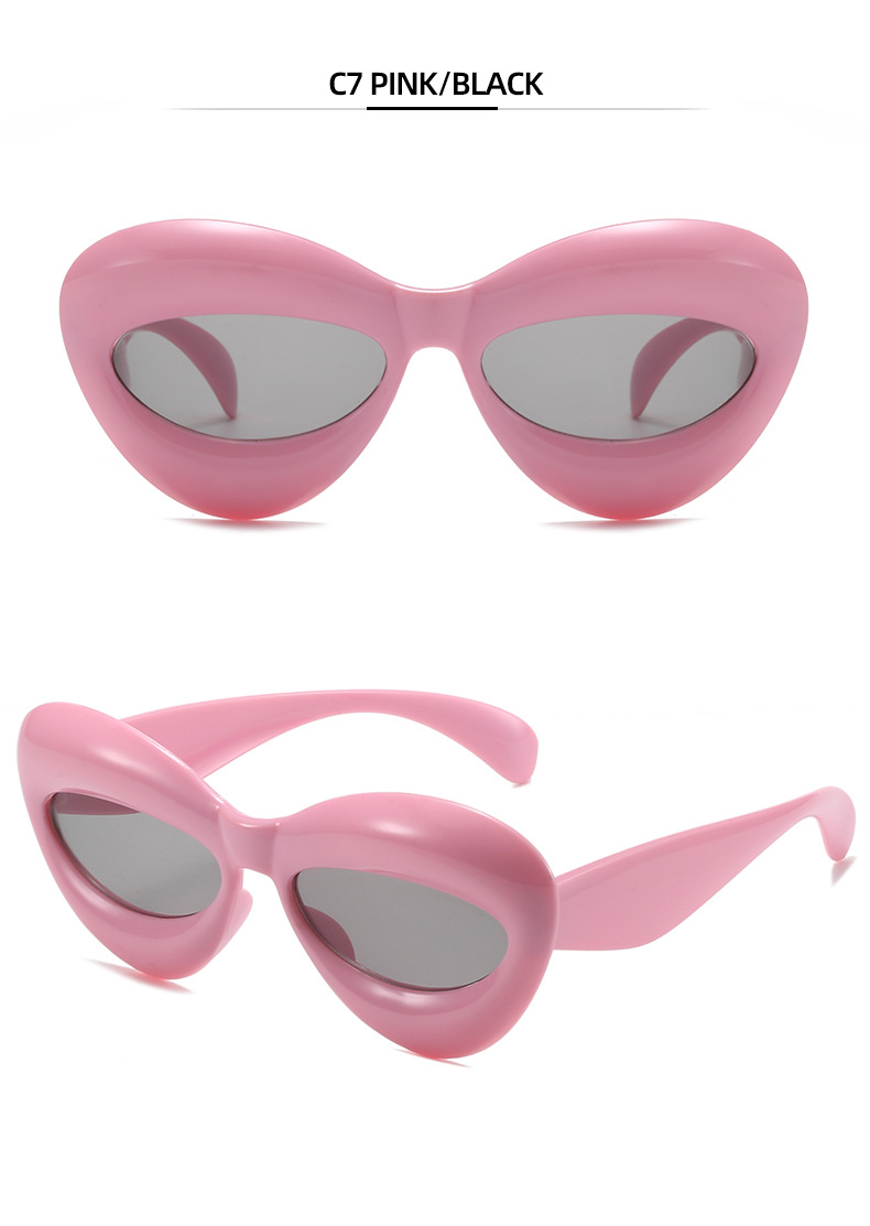 Hip-Hop Style Hip-Hop Solid Color Ac UV400 Protection Special-Shaped Mirror Full Frame Women's Sunglasses
