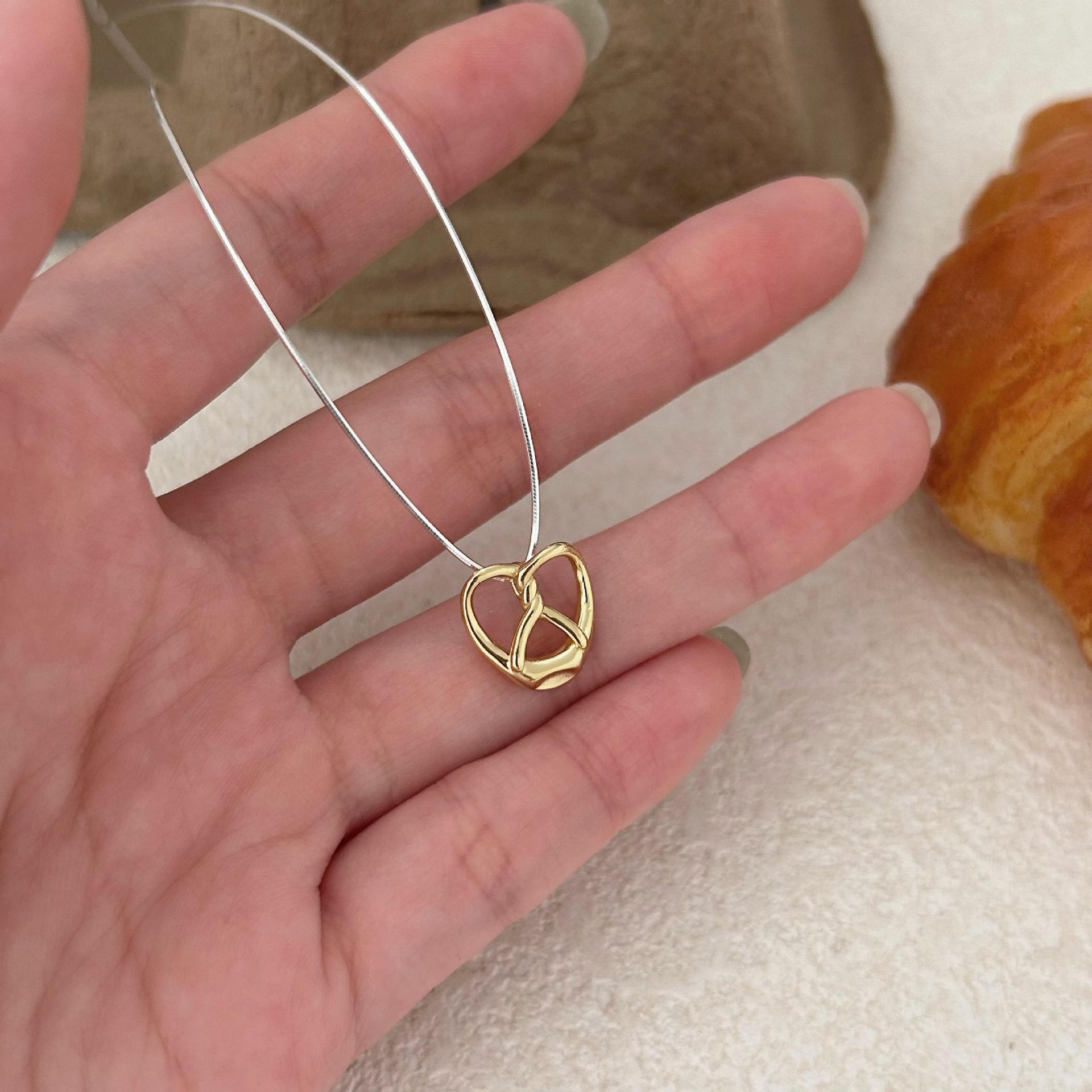 925 Sterling Silver Material 925 Sterling Silver Plating Heart Shape Pendant Necklace