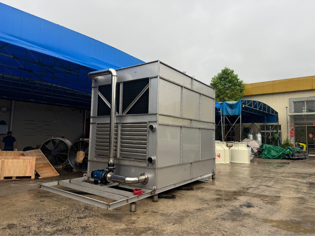 双循环闭式304不锈钢冷却塔快速换热冷却水塔耐腐蚀100吨低噪音