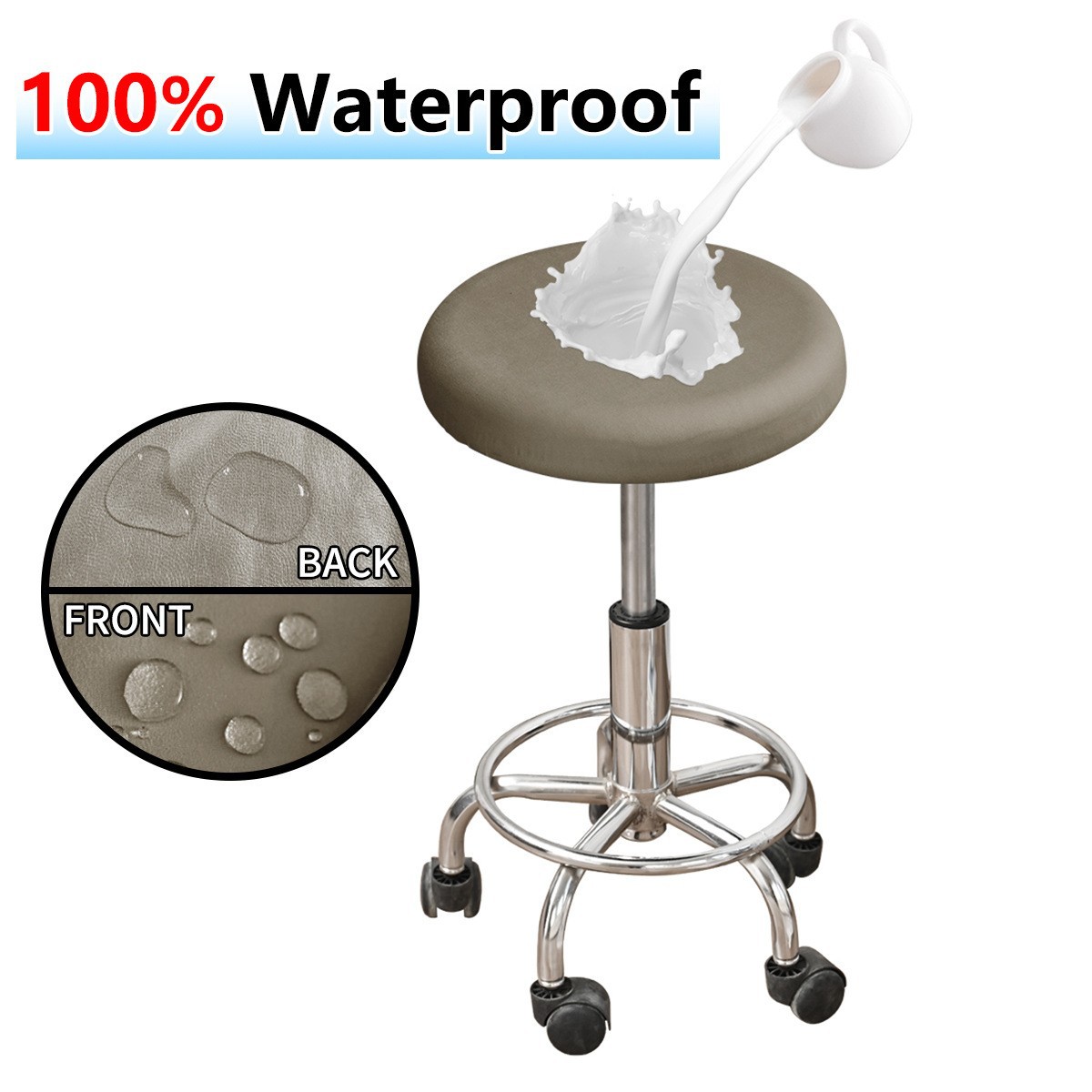 Transfronterizos color sólido resistente al agua seda de leche cubierta de taburete redondo cubierta de silla elevadora cubierta de bar SHEIN cubierta de silla en stock