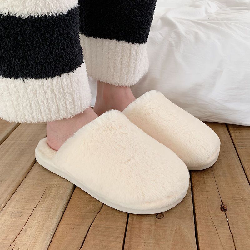 2025 New Cotton Slippers Women's Autumn and Winter Home Indoor Silent Anti-Slip Thickened Warm Couple Floor Men's Slippers