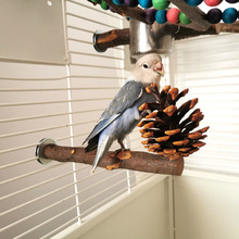 鹦鹉苹果木啃咬玩具 鸟类啃咬松球用品牡丹鹦鹉木质站杆笼内站架