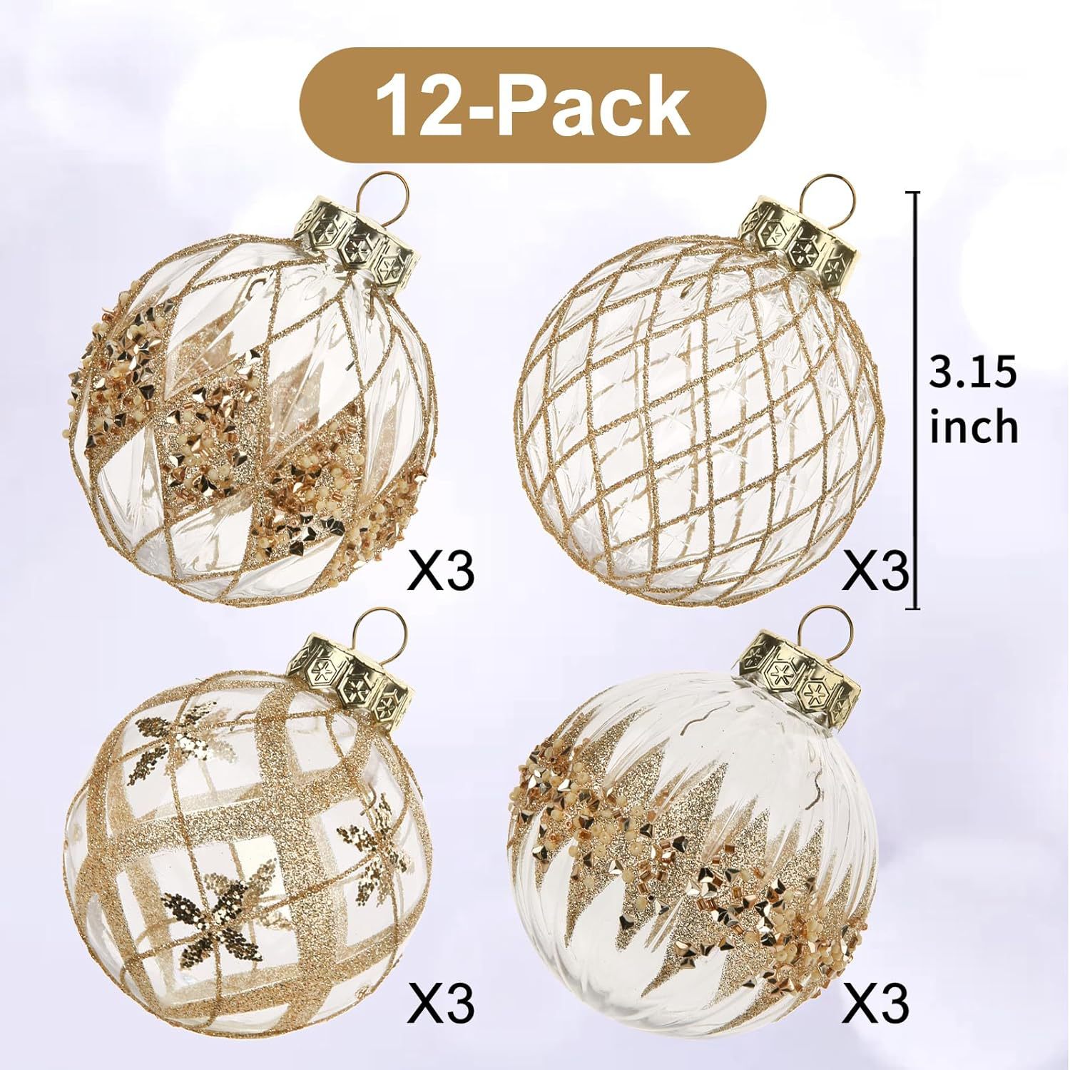 Nuevo set de Navidad de 8CM pintado DIY interior y exterior decoración del árbol de Navidad colgante colgante