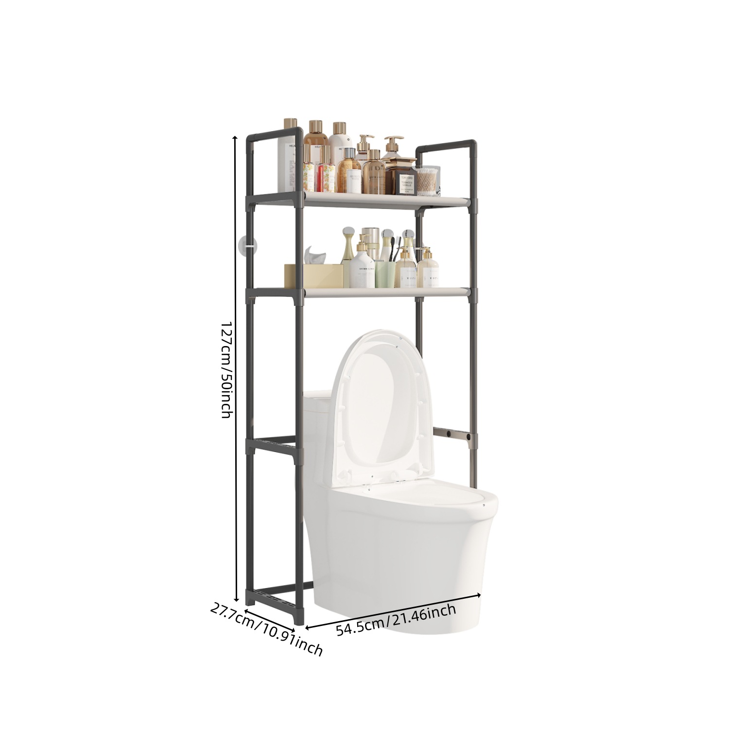 Estante de almacenamiento para el baño, estante de almacenamiento para el baño sin perforaciones, estante de almacenamiento multifuncional de una sola pieza para el hogar, extraíble