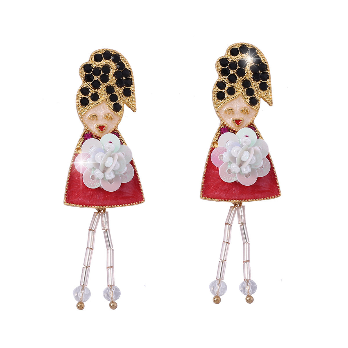 1 Pair Lady Cartoon Character Zinc Alloy Drop Earrings display picture 8