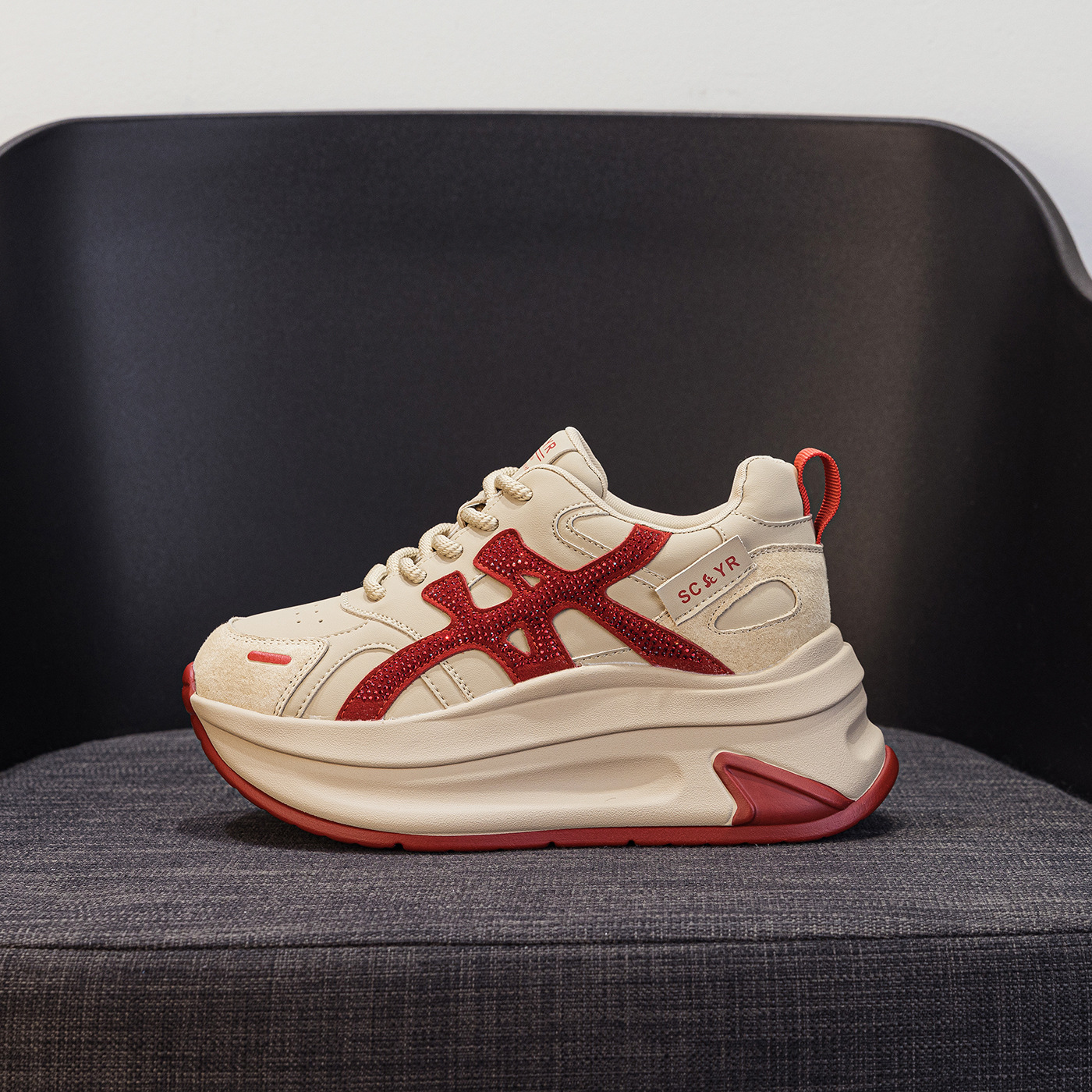 Giày sneaker nữ đế dày tăng chiều cao phong cách cổ điển mới thu 2026 — M2916- 1m màu, M2916-1 màu đỏ, M2916-1 màu vàng chi tiết 22