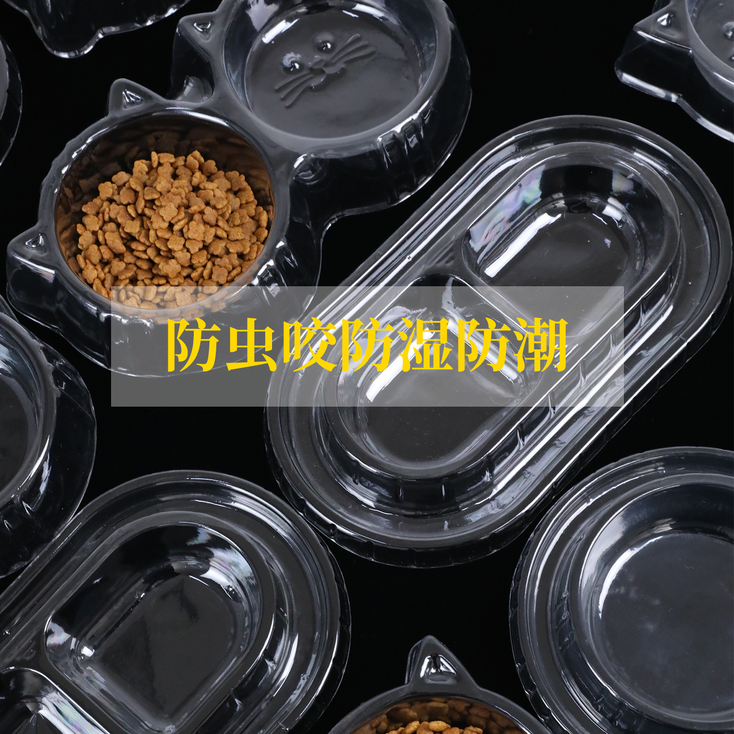 Tazón para perros PET cara de gato perezoso desechable anti-hormiga Tazón individual Tazón de comida para gatos Alimentación conveniente Agua Tazón doble Tazón para gatos