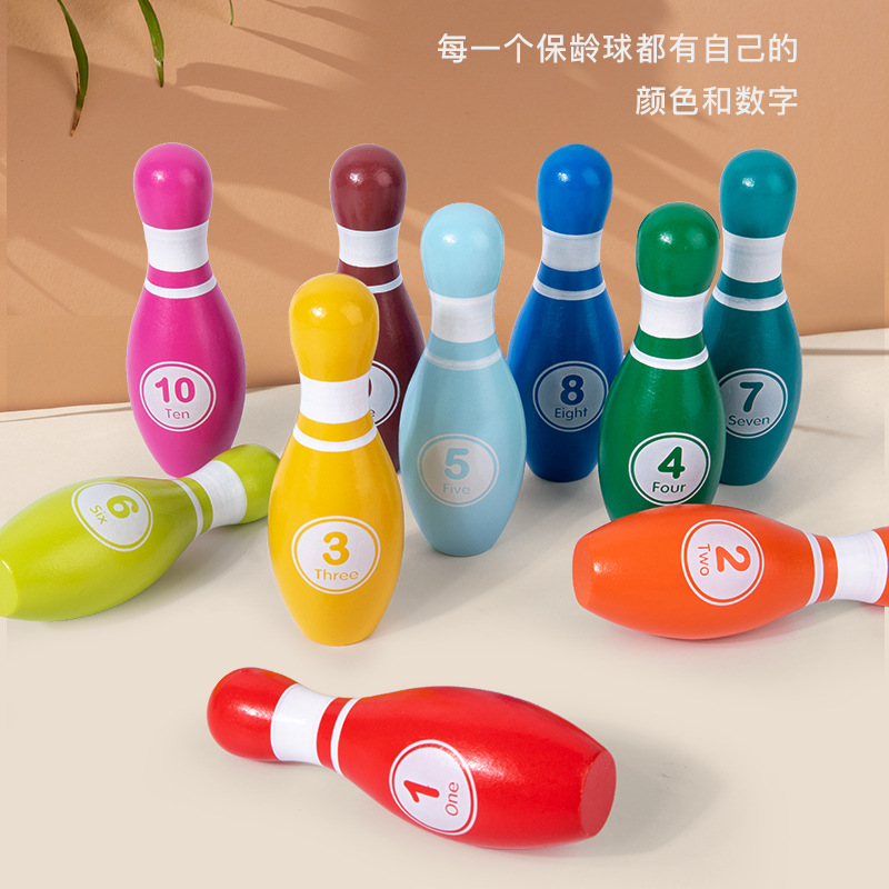 De madera de los niños medio digital de bolos padre-hijo interactivo digital de escritorio cognitivo Juego de Pelota juguetes educativos