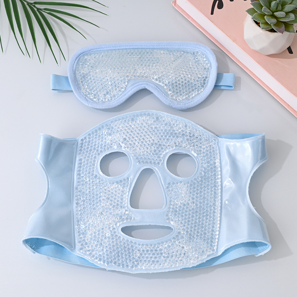Máscara de hielo, máscara de hielo, máscara de ojos, bolsa de hielo, máscara facial, artefacto de recuperación posoperatoria, compresa caliente, enfriamiento facial completo, máscara facial súper suave