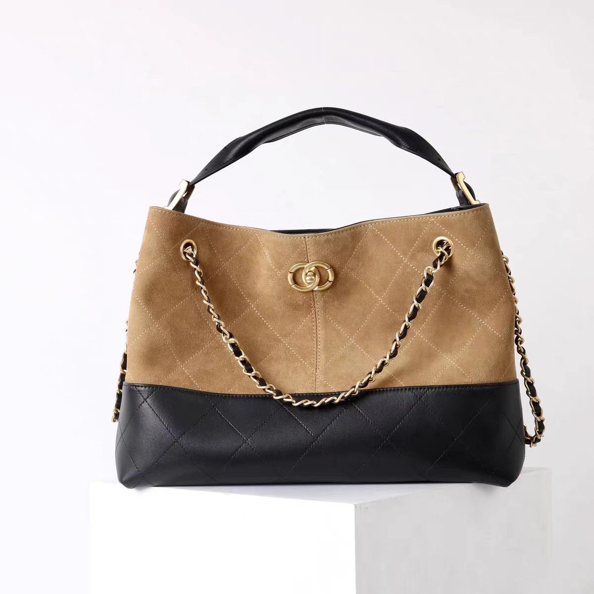 2025 New Suede Brown 25A Tote Bag For Women Chain Hobo Shoulder Bag Large Capacity - Thumbnail 4