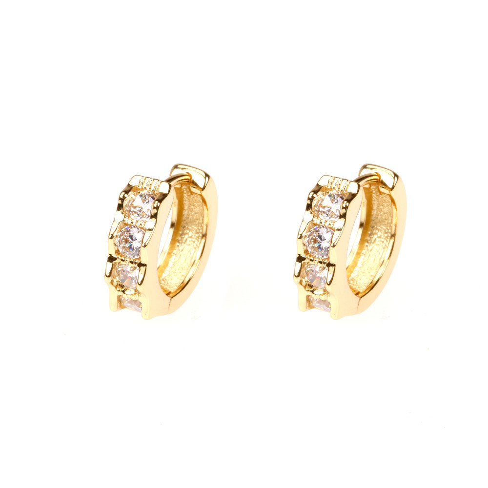 Fashion Geometric Zircon Copper Gold-plated Earrings display picture 2