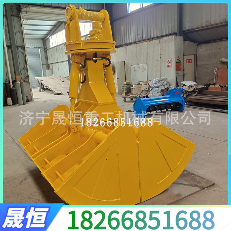 液压贝壳斗旋转型液压式抓斗销售各种型号挖机配件抓沙斗现货