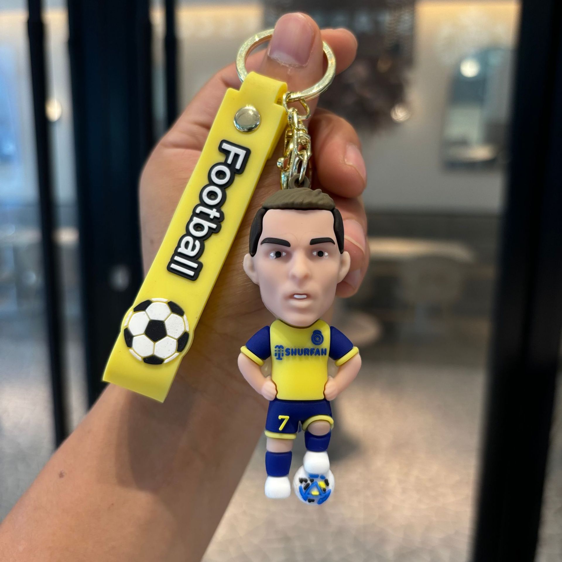 Estrella de fútbol de dibujos animados transfronterizos Mbappe Messi Holland muñeca Ronaldo llavero colgante bolso llavero